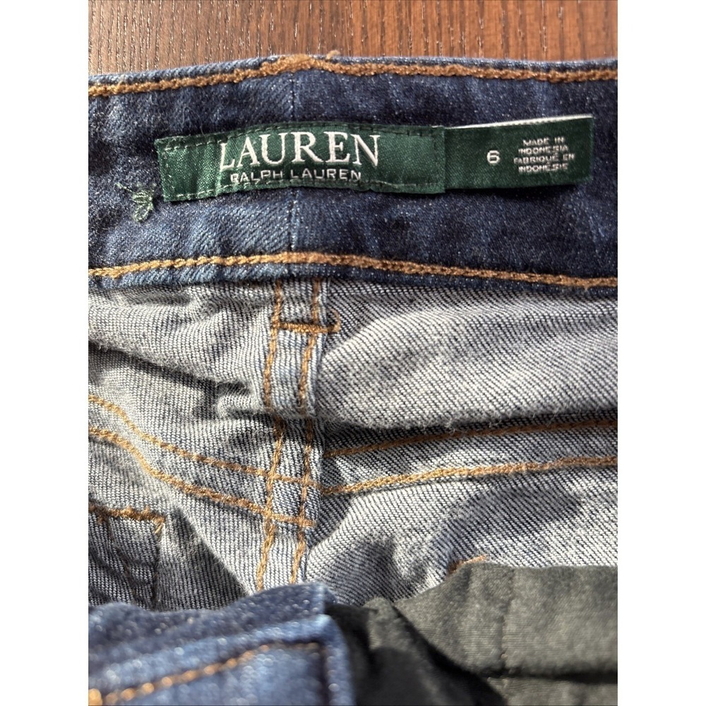 Lauren Ralph Lauren Straight Denim Jeans Womens Size 6 Dark Blue Mid Rise EUC - Picture 3 of 12